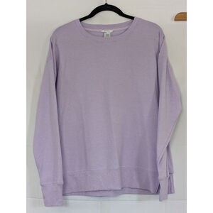 Jockey Lavender Crewneck Sweatshirt Size Large Ribbed Hem